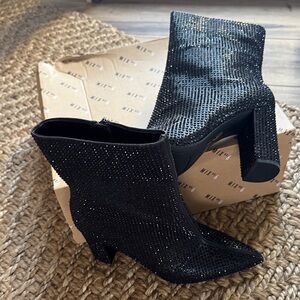 Mix No. 6 Black Sparkle Heeled Boots